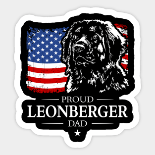 Leonberger Dad American Flag patriotic dog Sticker